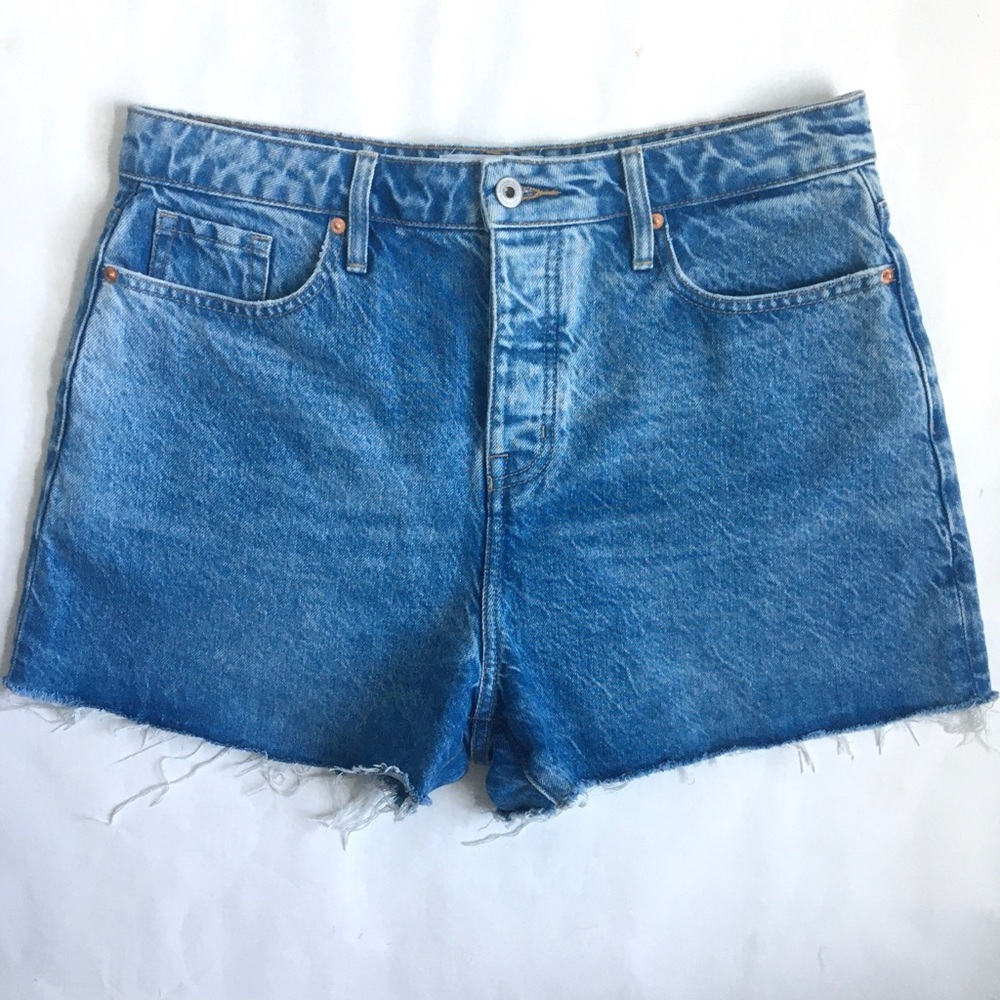 OUTLAND DENIM Annie High Rise Relaxed Former Blue  Denim Jean Short Size 31